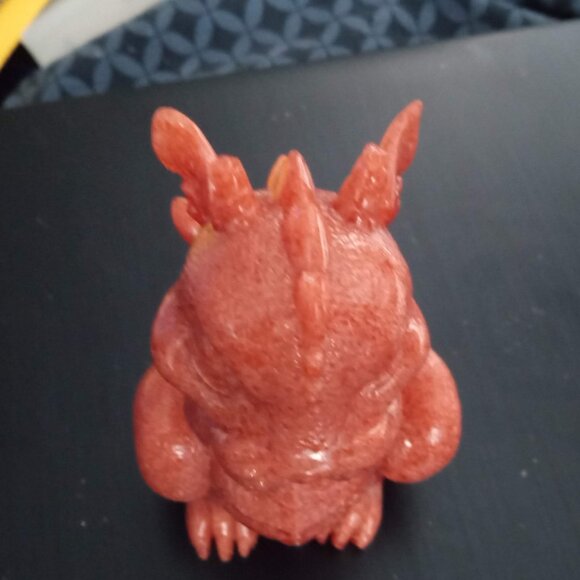 Handmade Red Speak No Evil Dragon Statue - Picture 5 of 6